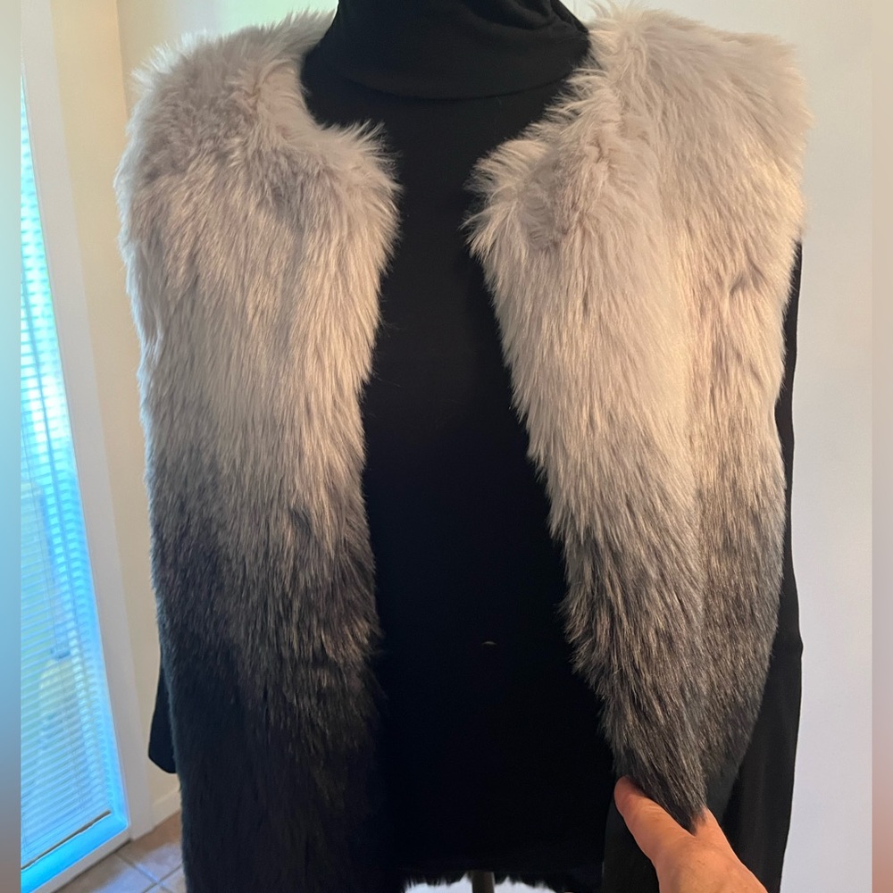 new with tags  Ombre Faux Fur Vest can be paired with jeans leggings or dress..
